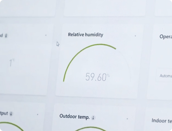 Képernyőn látható a csarnok páratartalma